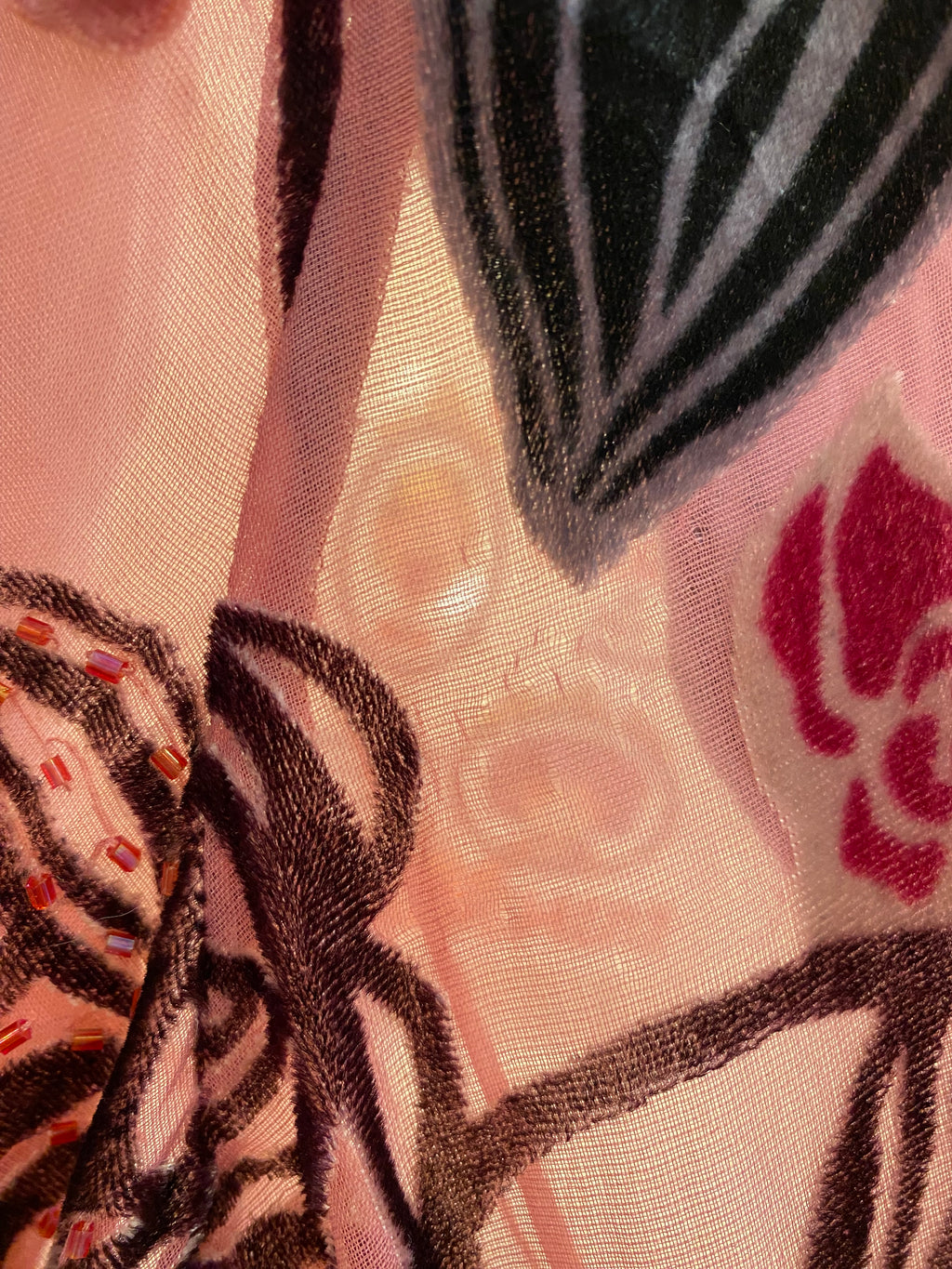 Y2K Mesh & Velvet Floral Blouse