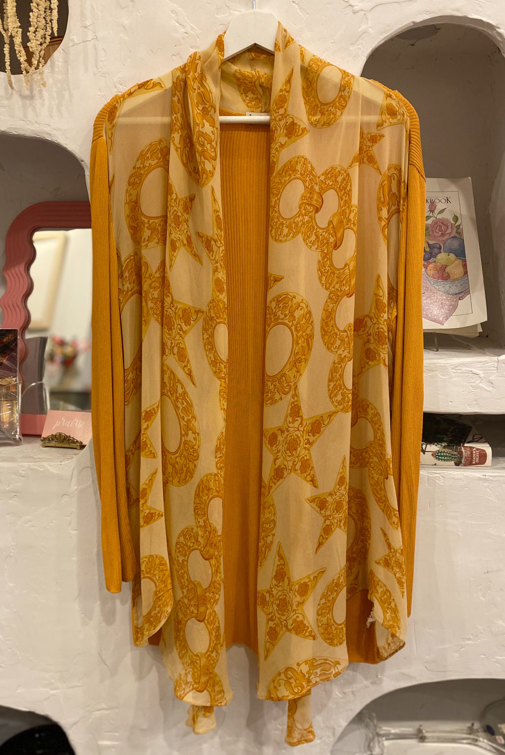 Celine Paris Mustard Mesh Cardigan