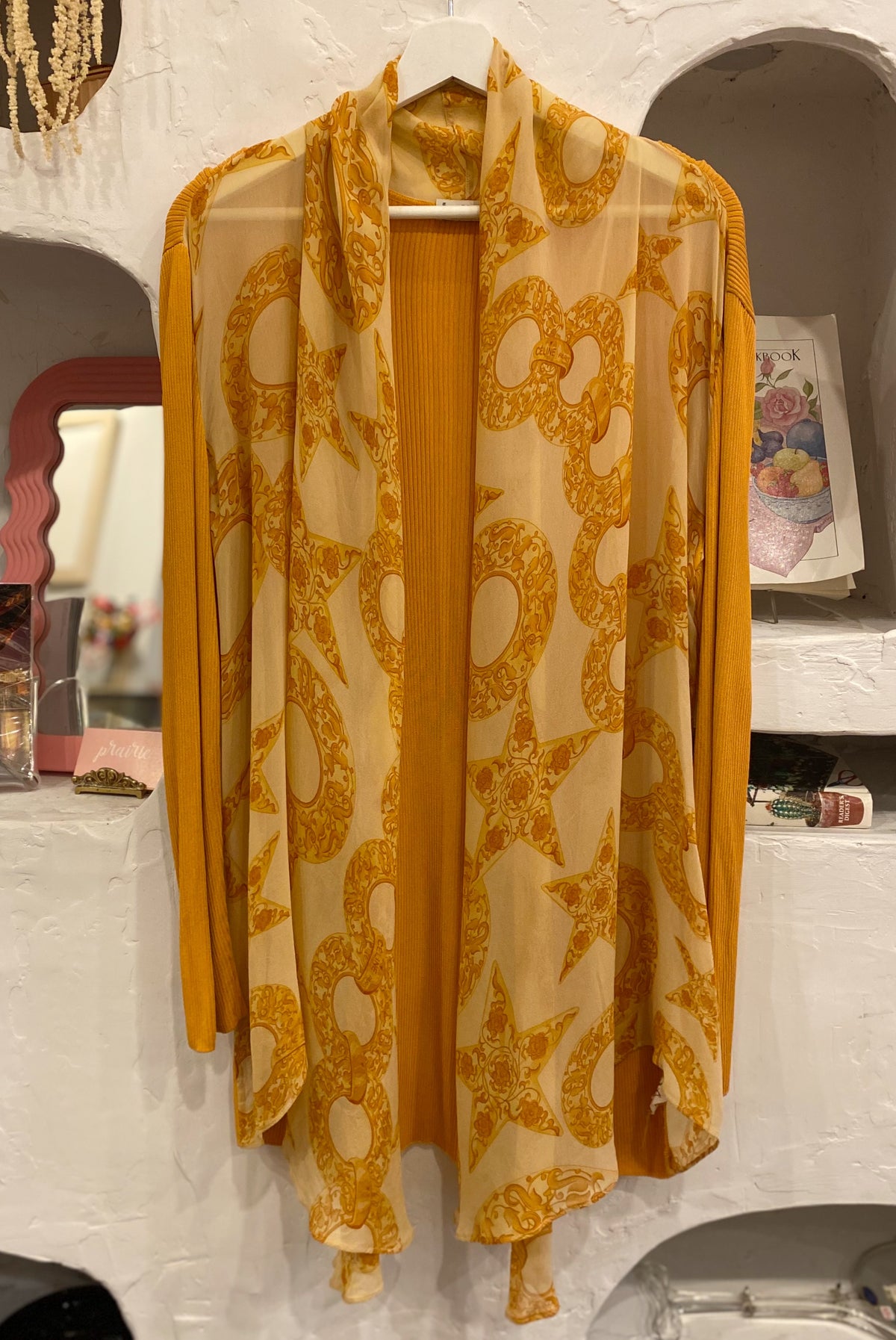 Celine Paris Mustard Mesh Cardigan