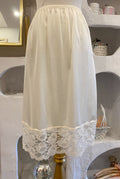 Ivory Nylon & Lace Slip Skirt