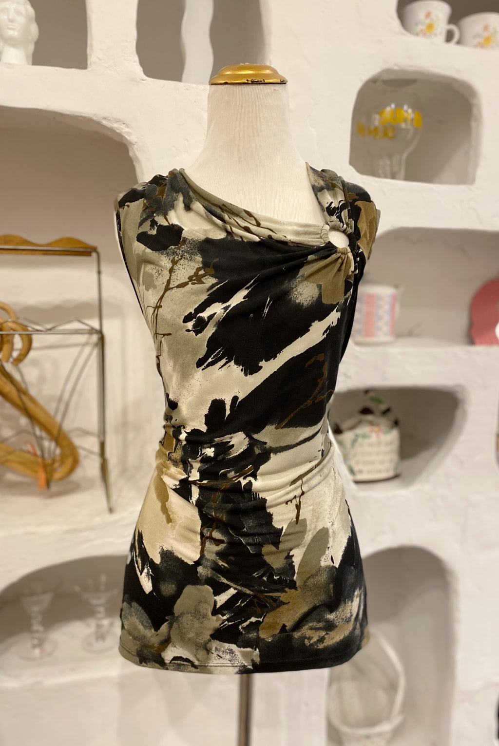 Y2K Abstract Pattern Tank Top