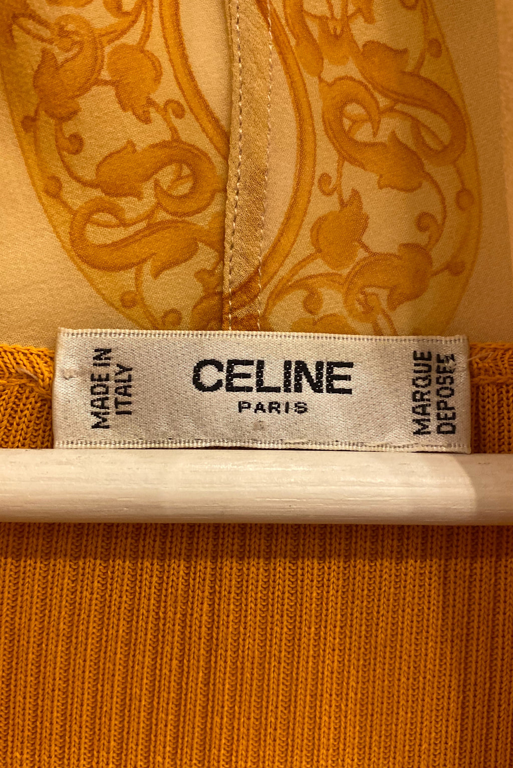 Celine Paris Mustard Mesh Cardigan