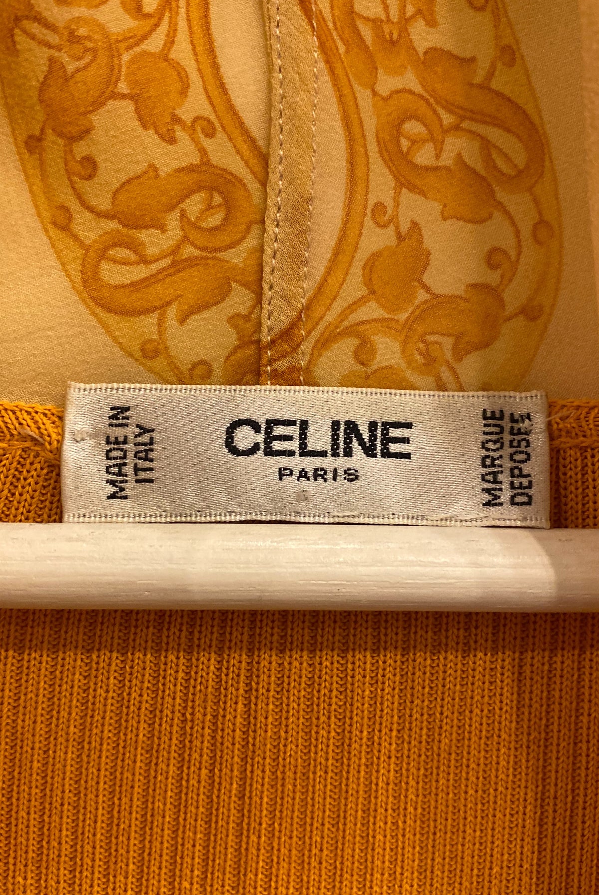 Celine Paris Mustard Mesh Cardigan