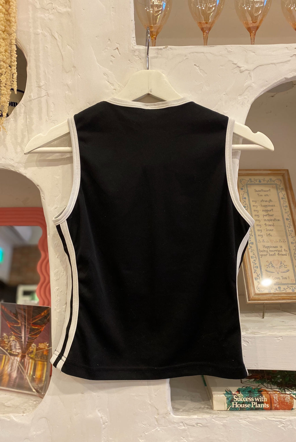 90s Black & White Striped Tank
