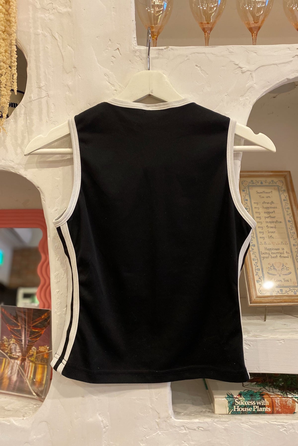 90s Black & White Striped Tank