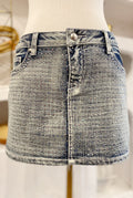 Sequin Jean Skirt