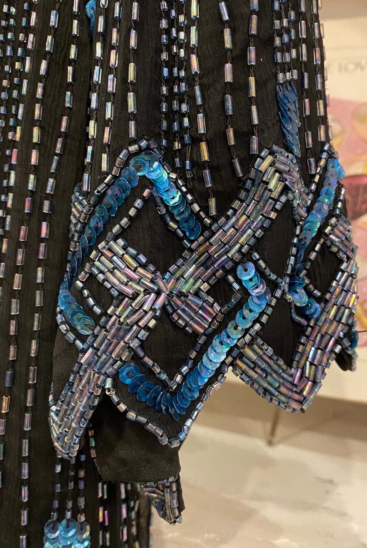 80s Silk Beaded & Sequin Blouse