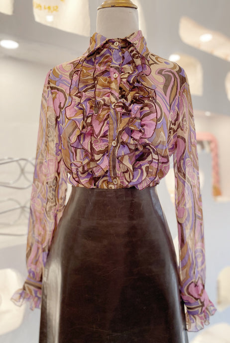 Paisley Ruffle Blouse