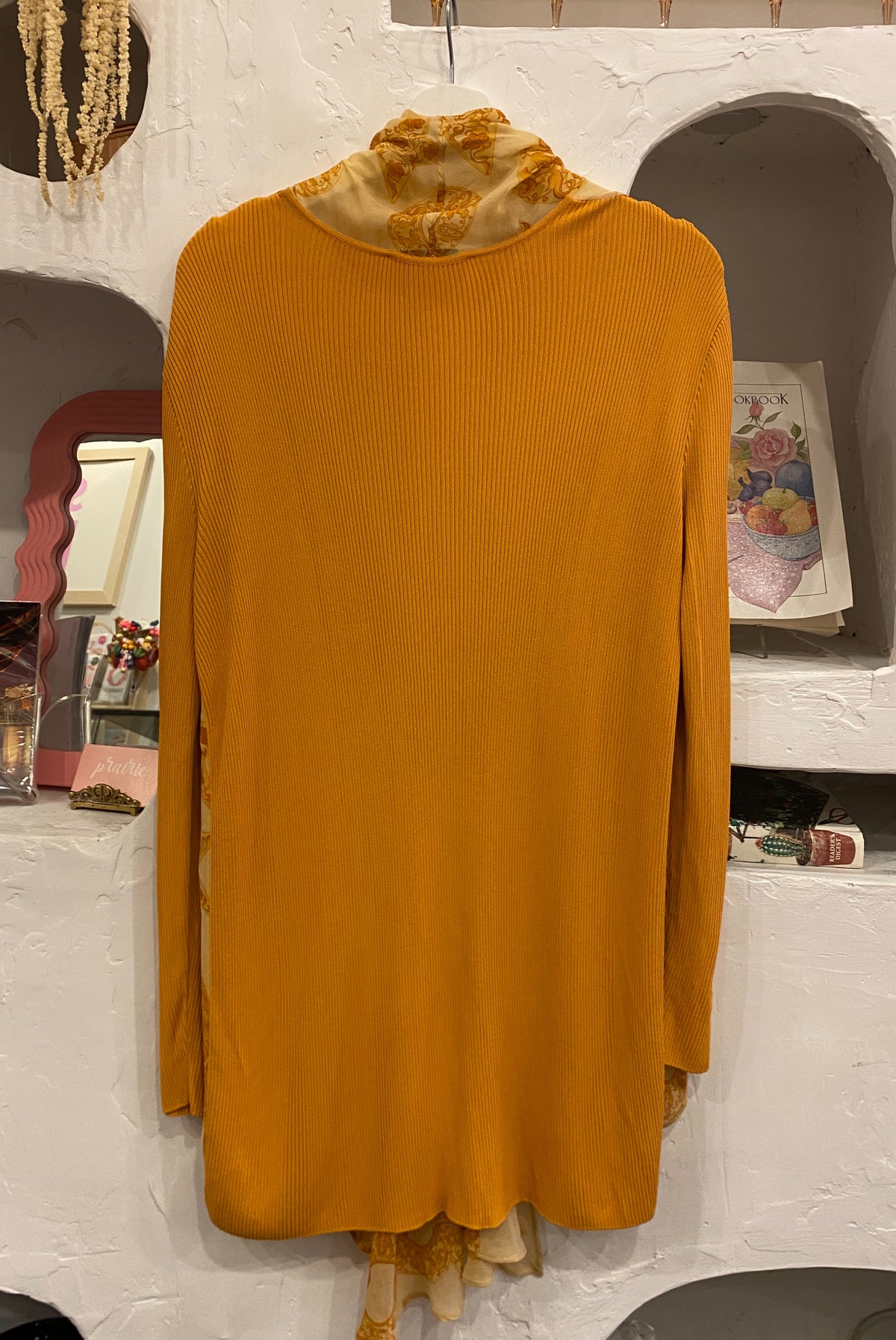 Celine Paris Mustard Mesh Cardigan