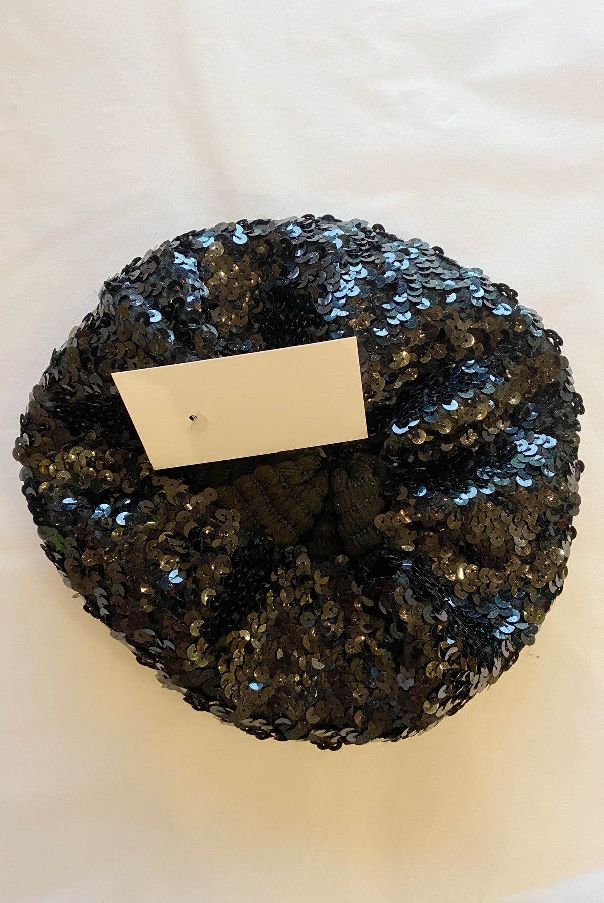 Slouchy Black Sequin Beret