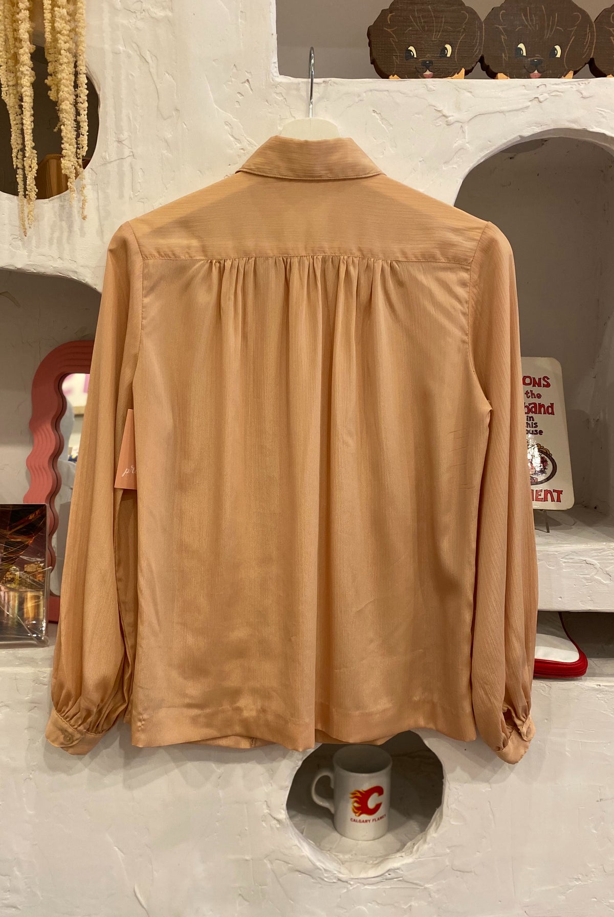 Warm Beige Blouse with Ties