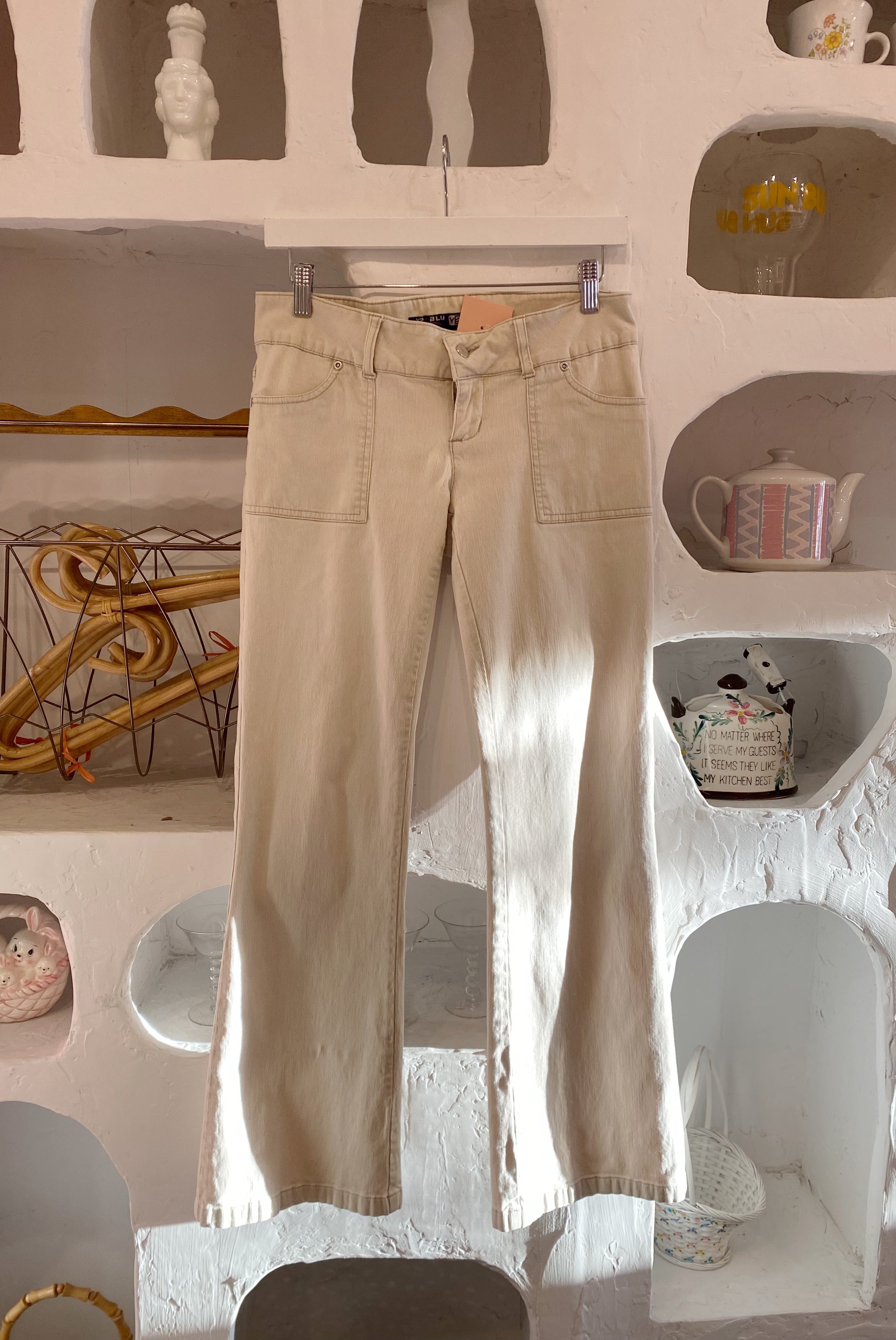 Y2K Ribbed Low Rise Bootcut Pants