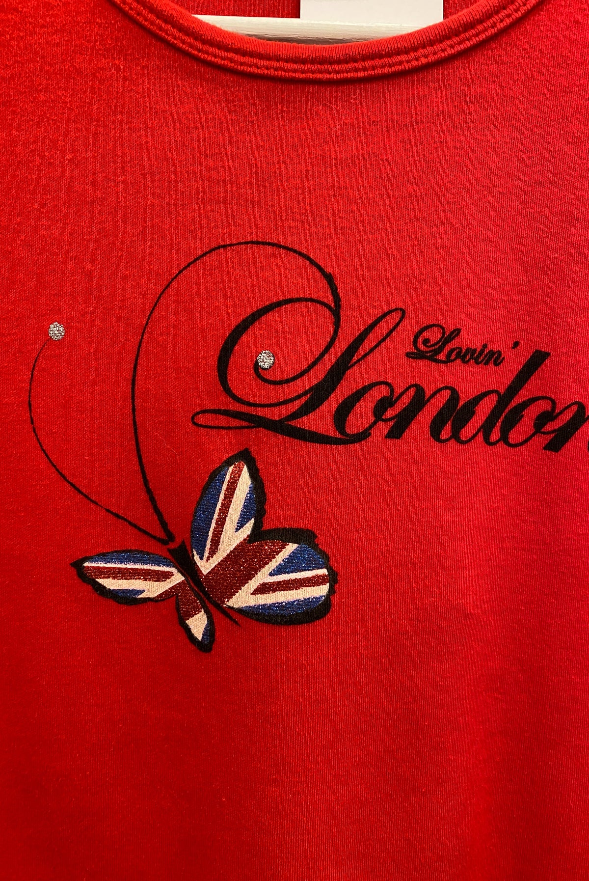 Y2K London Glittery Baby Tee