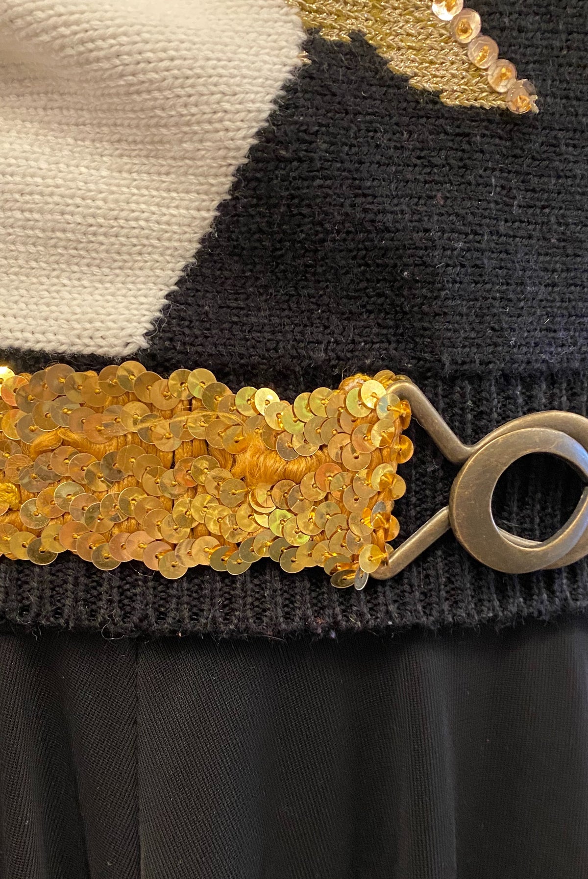 Stretchy Gold Sequin Belt