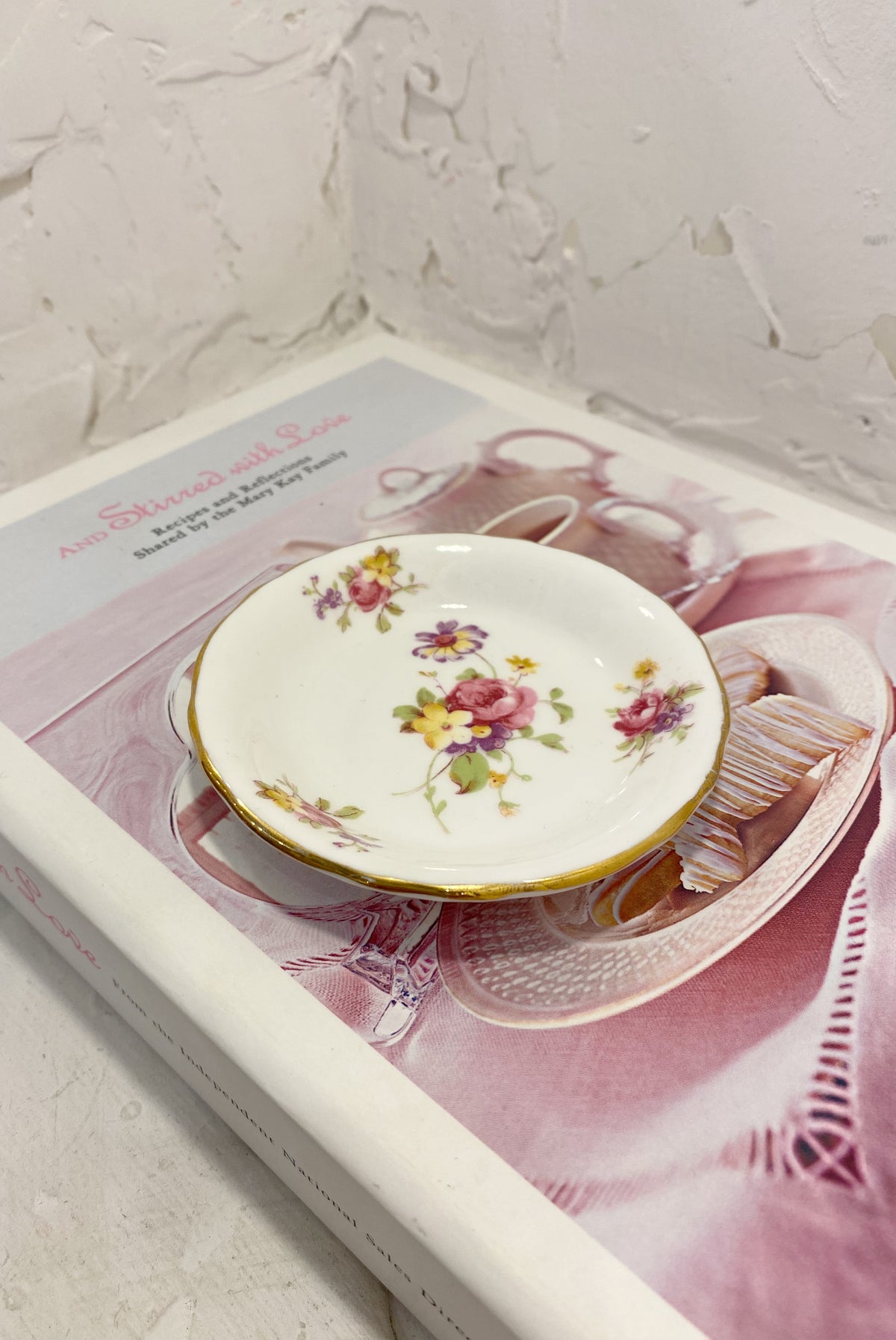 Mid Century Floral Butter Pat Dish
