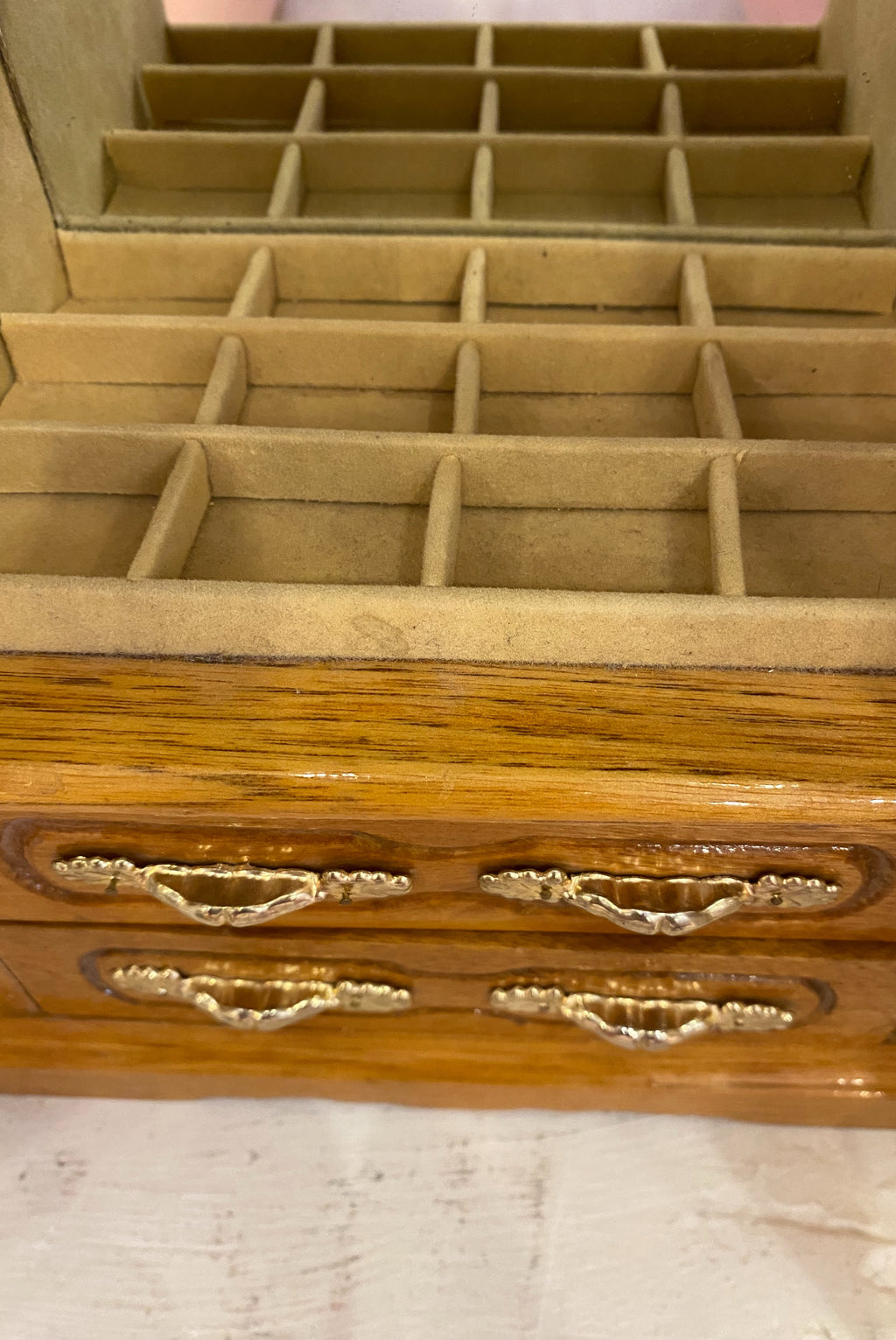 Wooden Tabletop Jewelry Cabinet