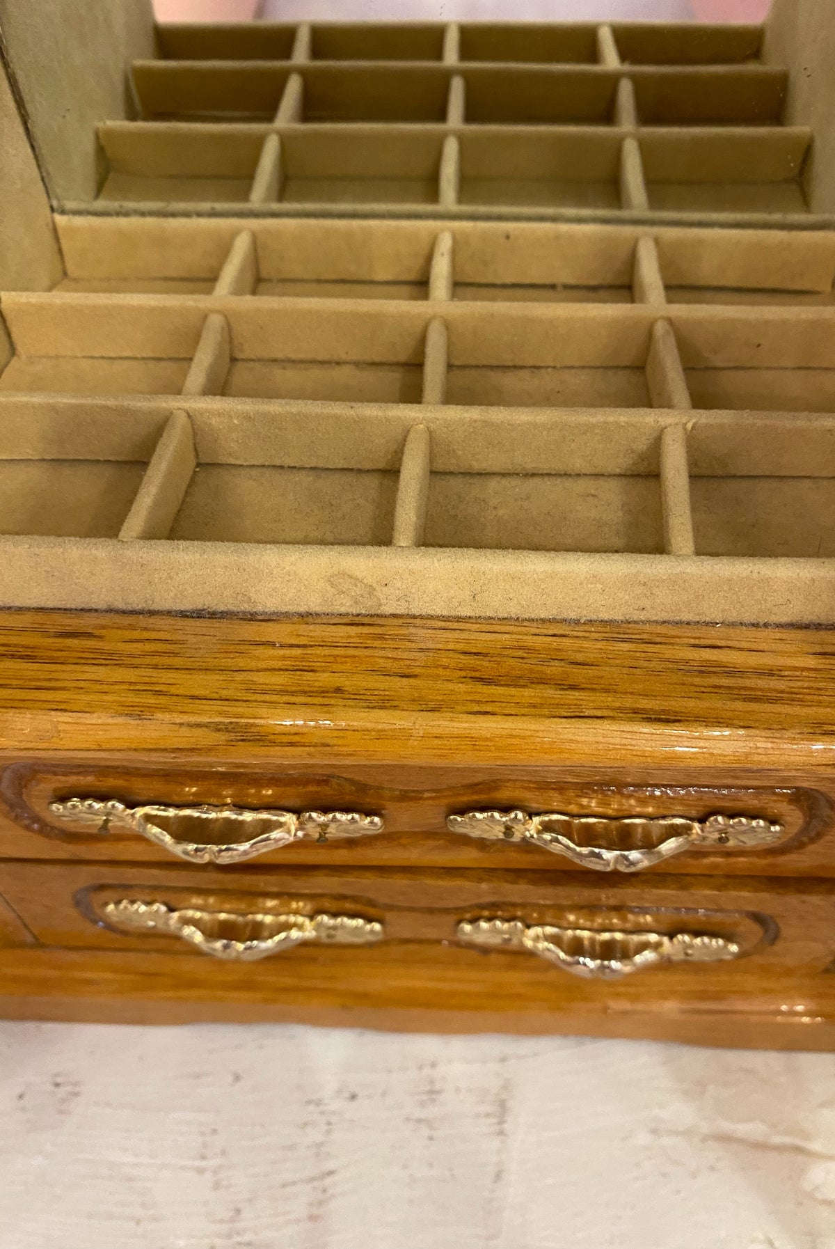 Wooden Tabletop Jewelry Cabinet