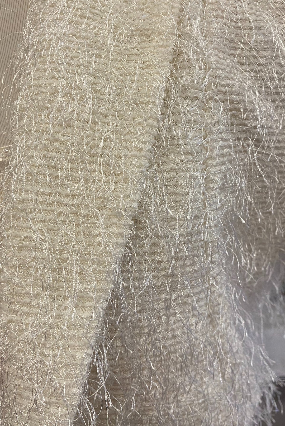 White Fuzzy Eyelash Knit Shrug
