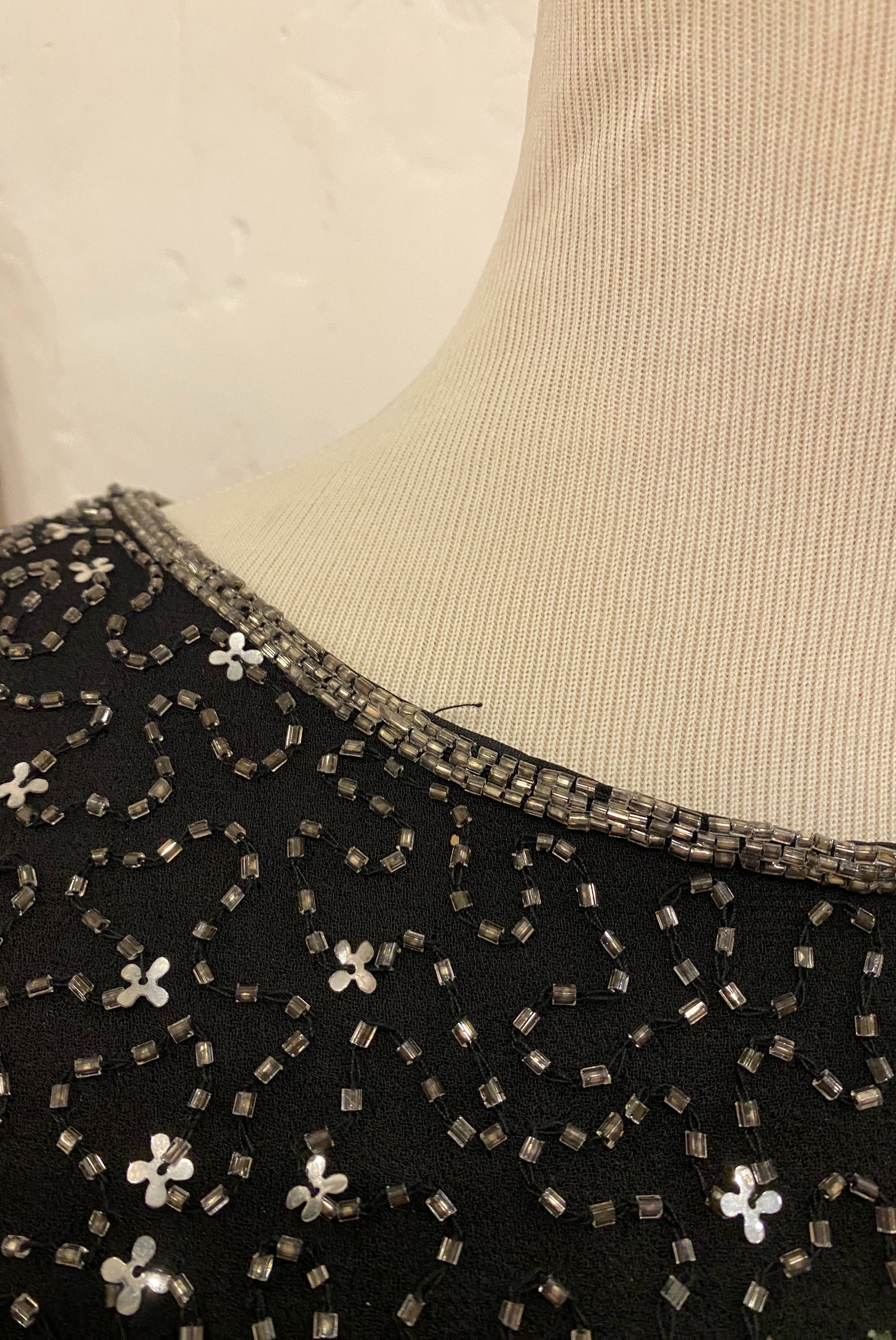 Black Sequin & Beaded Tank