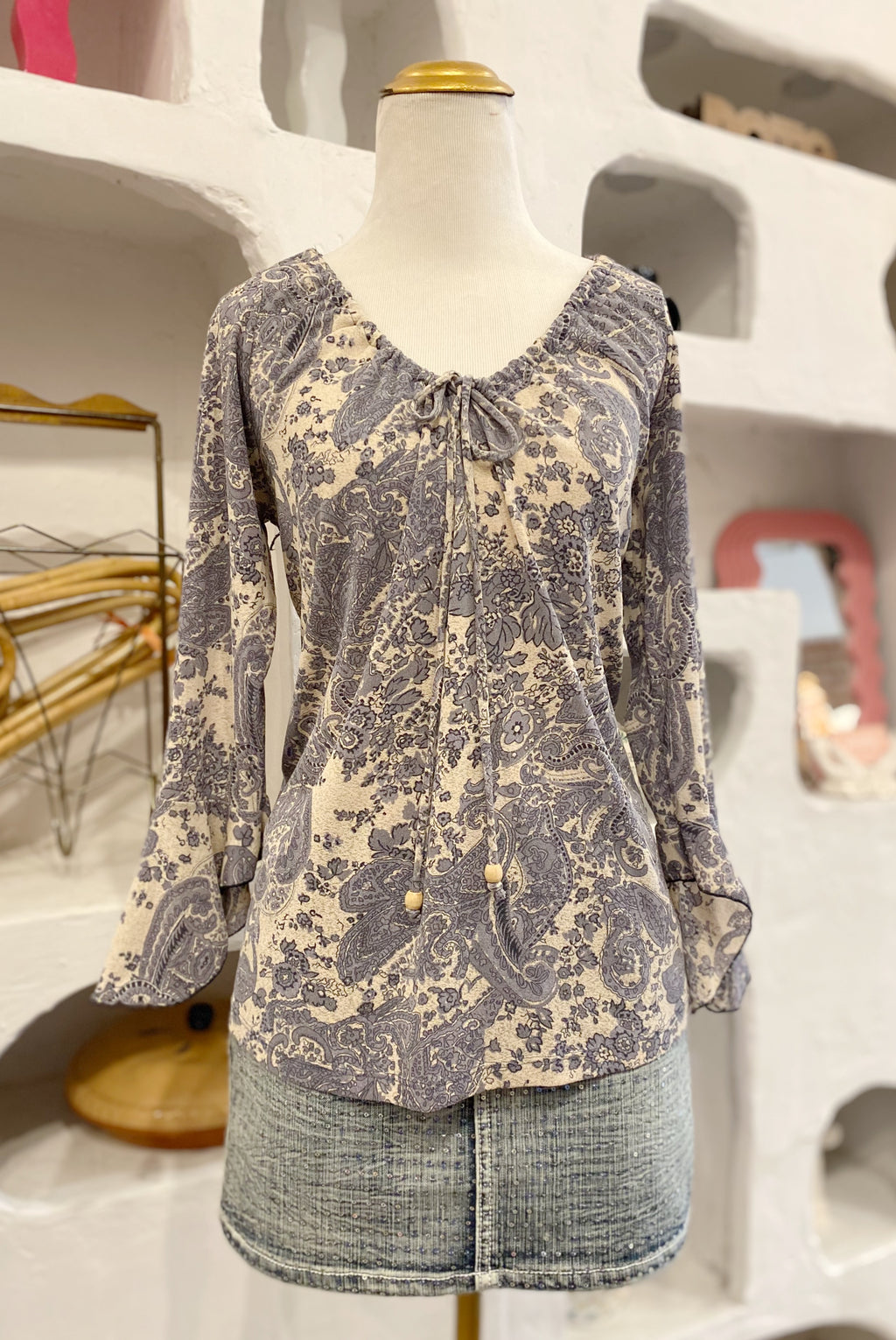 Y2K Paisley Top