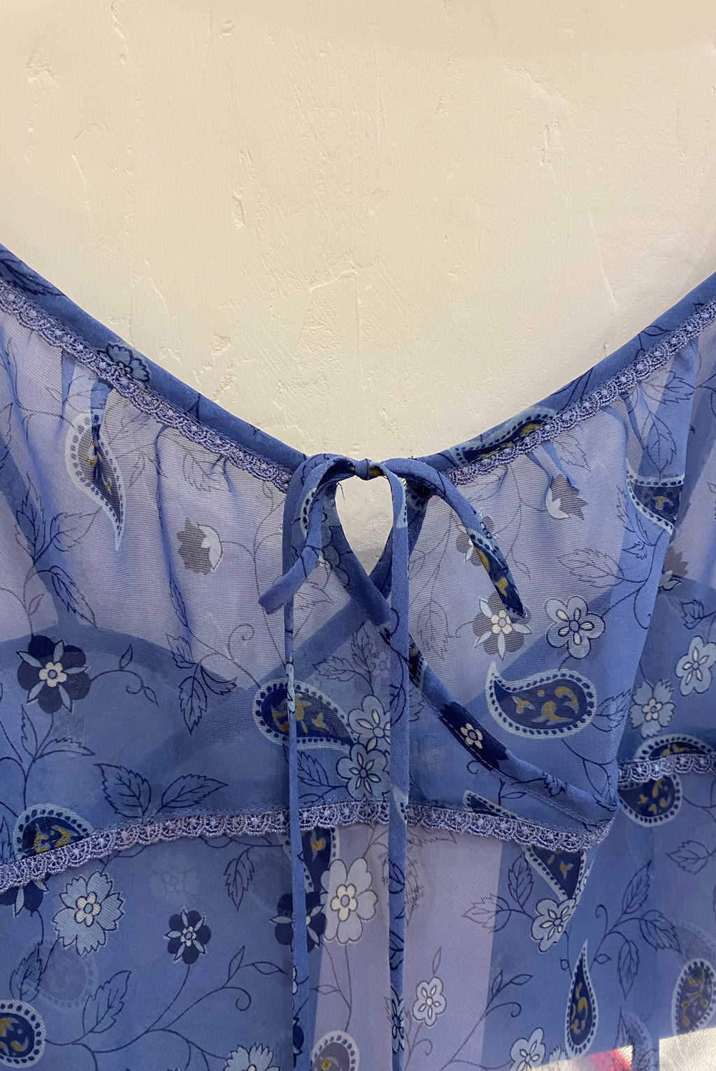 Blue Sheer Paisley Lingerie Dress