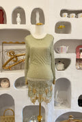 Vintage Green Crochet Embroidered Tunic