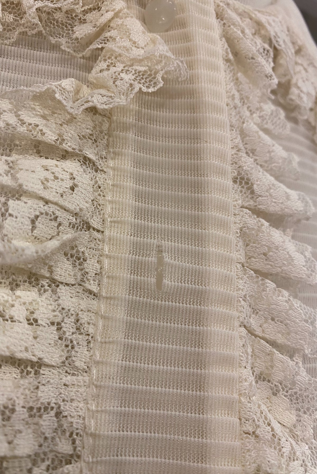 Vintage Inspired Pleated Blouse with Lace Placket
