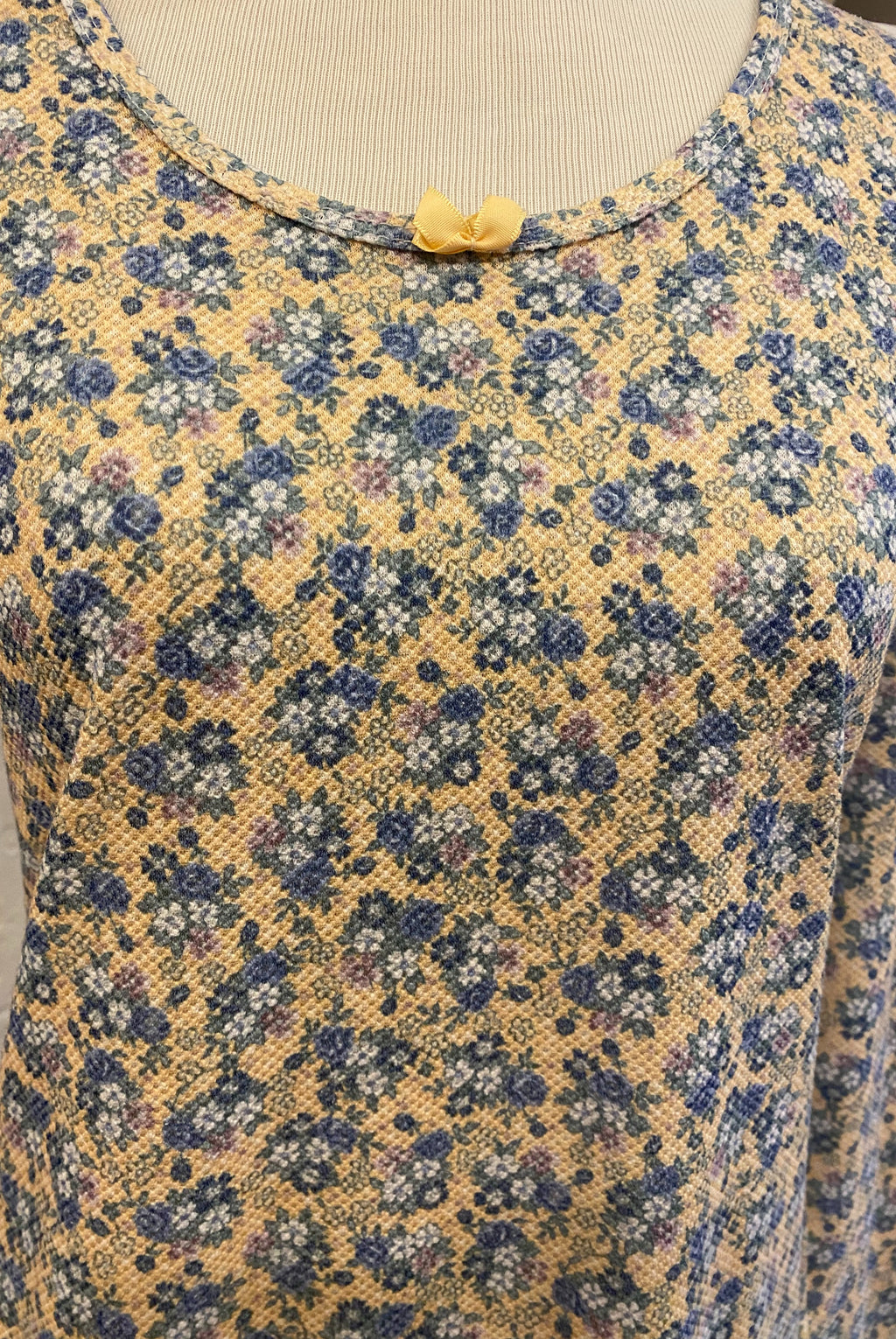 Waffle Knit Floral Lounge Dress
