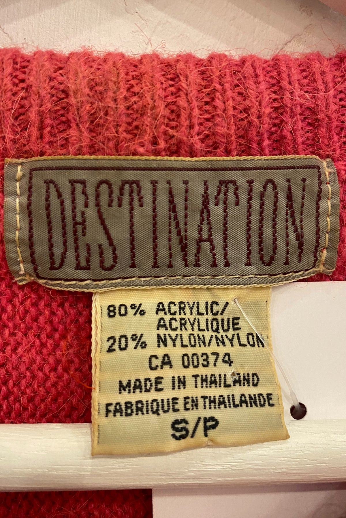 80s Sequin Embellished Magenta Sweater