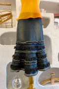 Ruffle Jean Skirt
