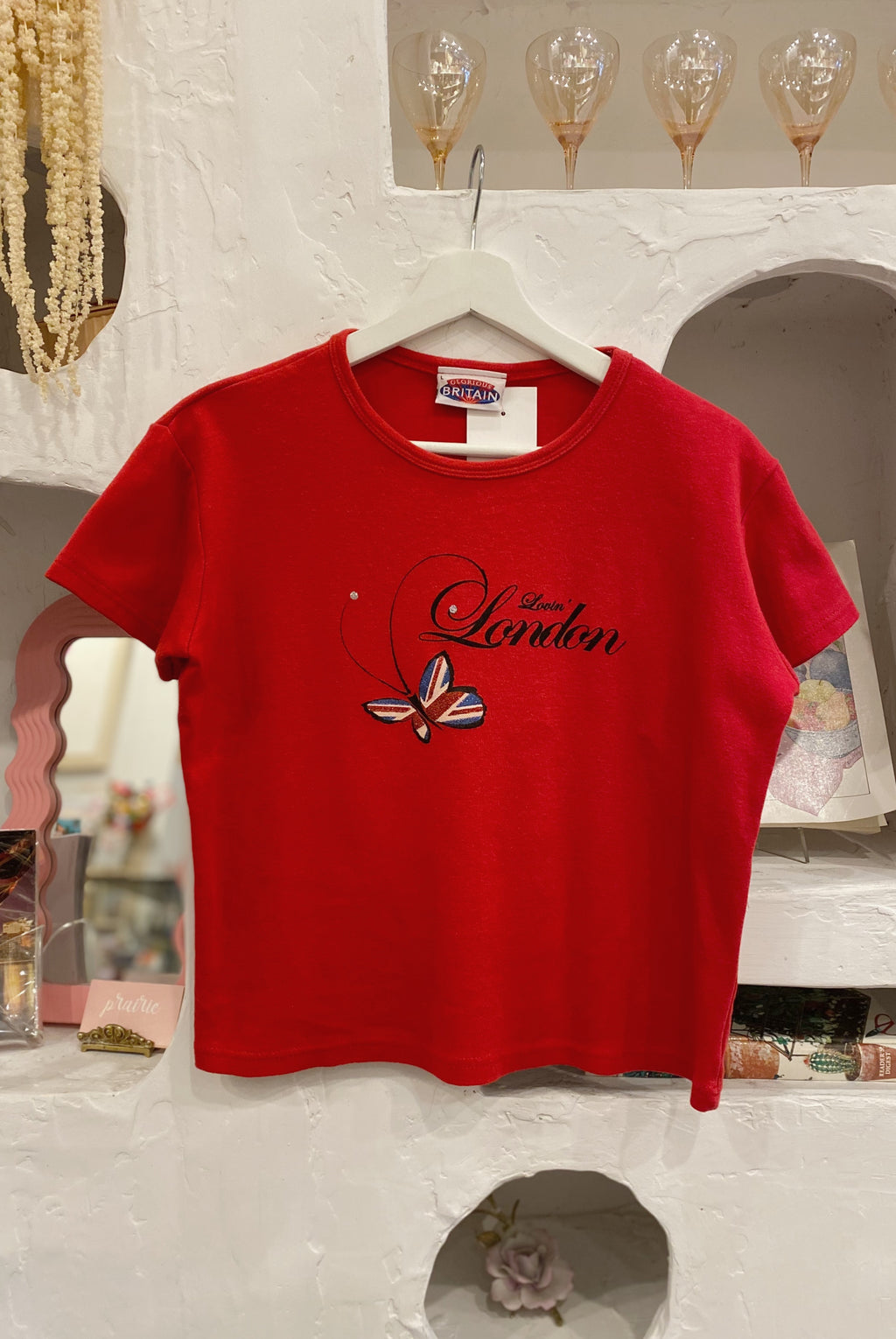 Y2K London Glittery Baby Tee