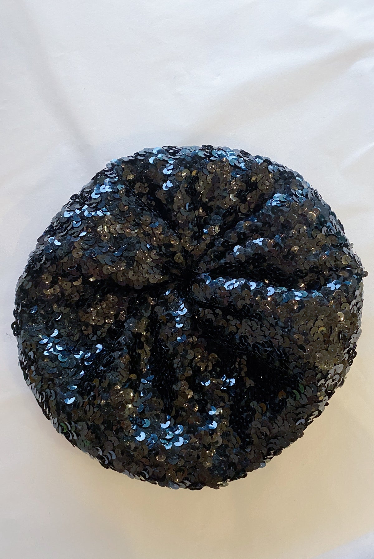 Slouchy Black Sequin Beret