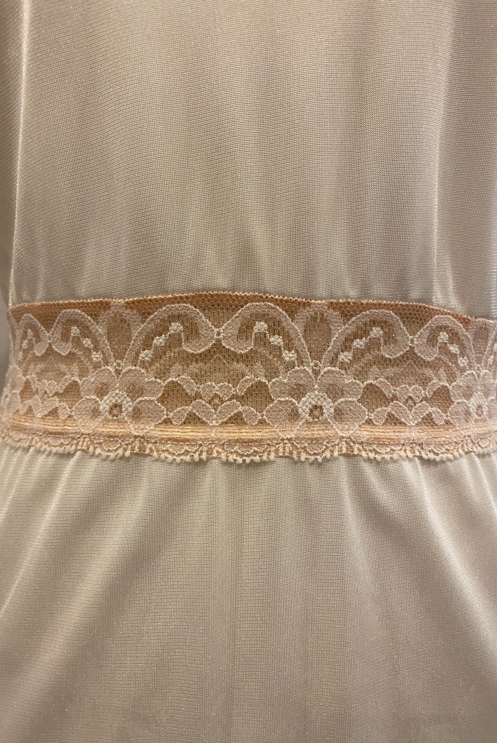Ivory Slip Dress with Lace Inset