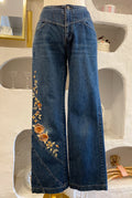 Y2K Floral Embellished Dark Wash Jeans