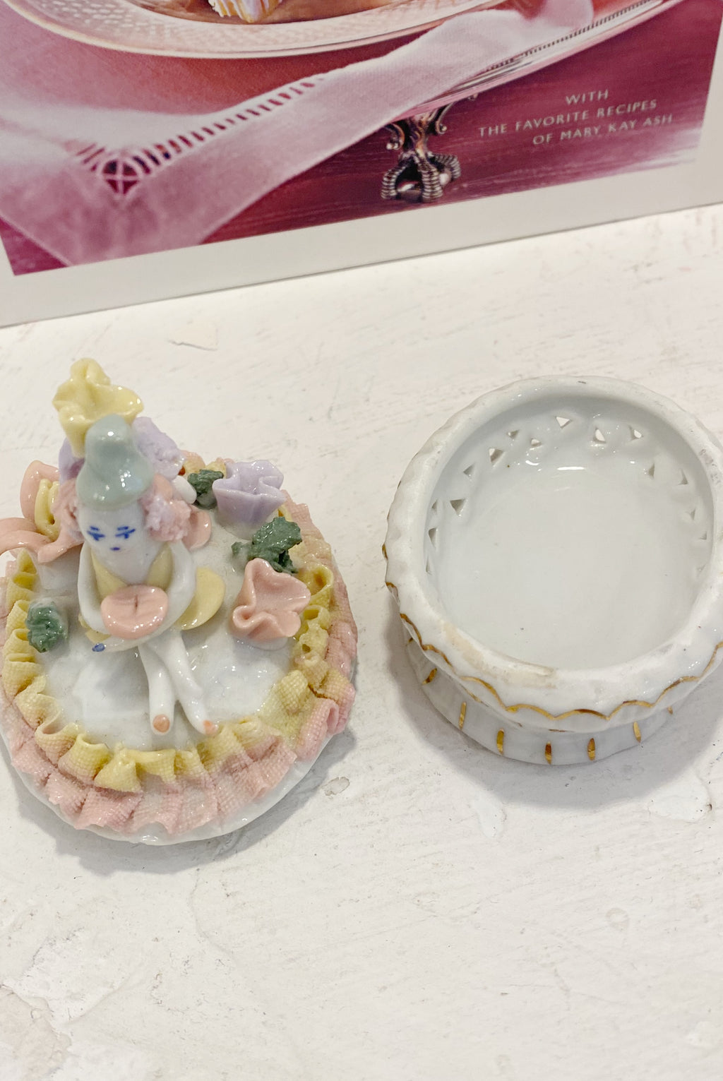 Porcelain Fairy Lidded Trinket Jar