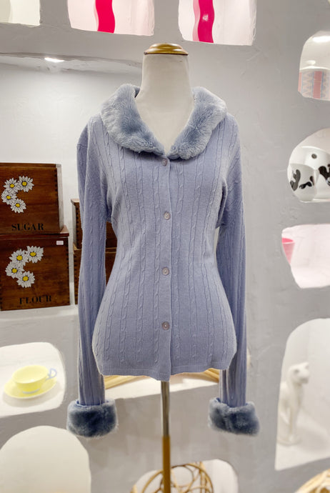 Fur Collar Cardigan
