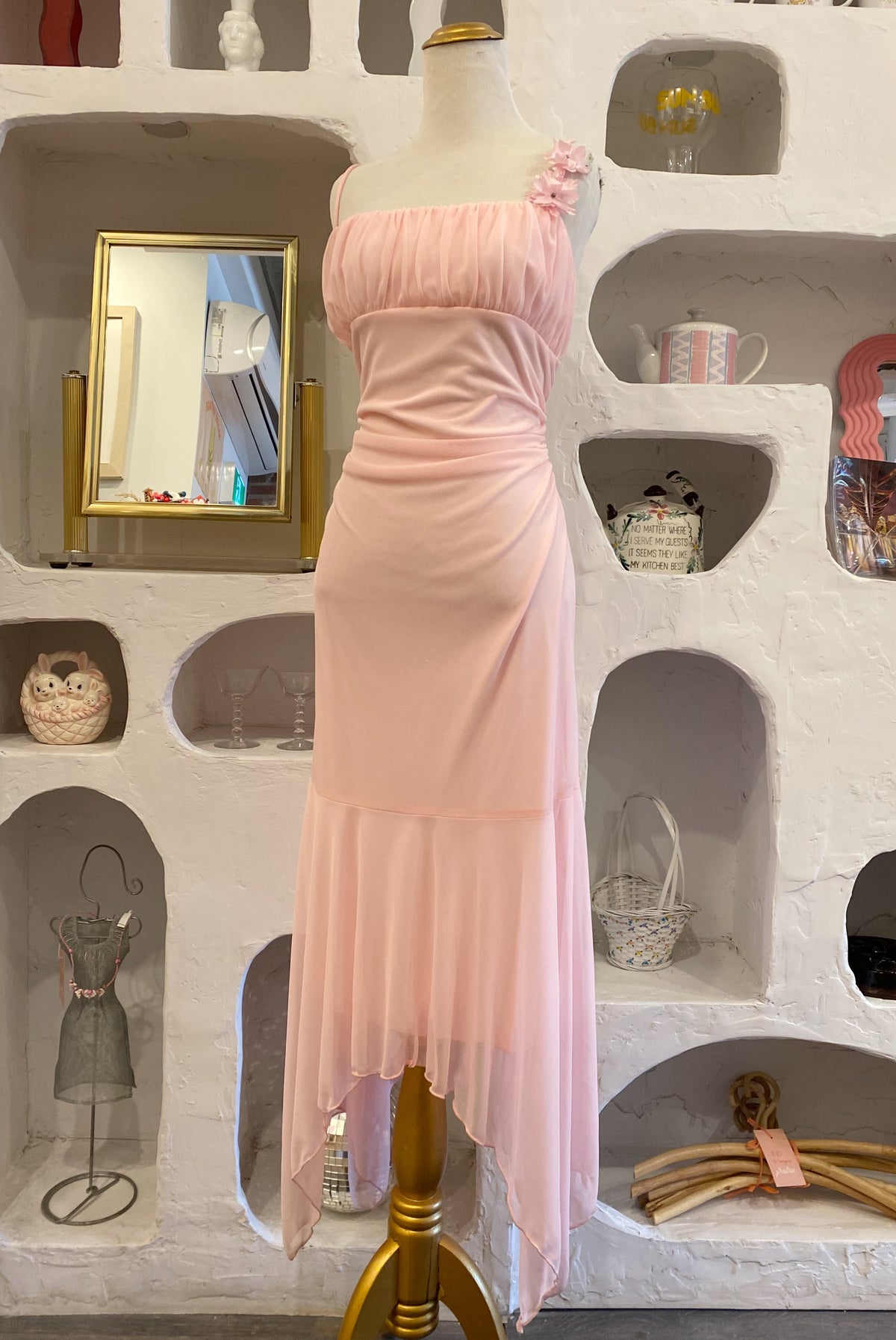 Y2K Mesh Dress with Floaty Hem