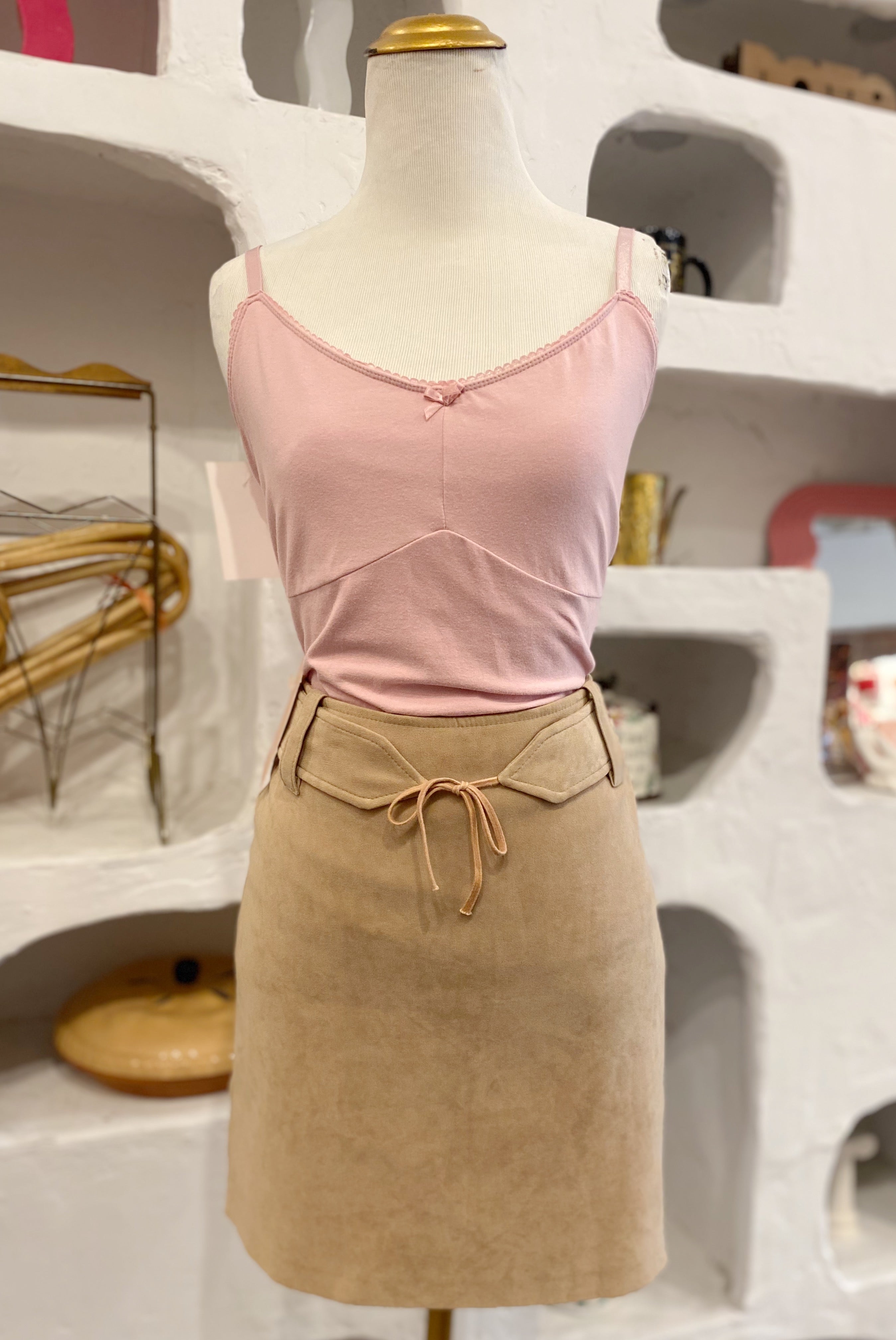 Tan Belted Skirt