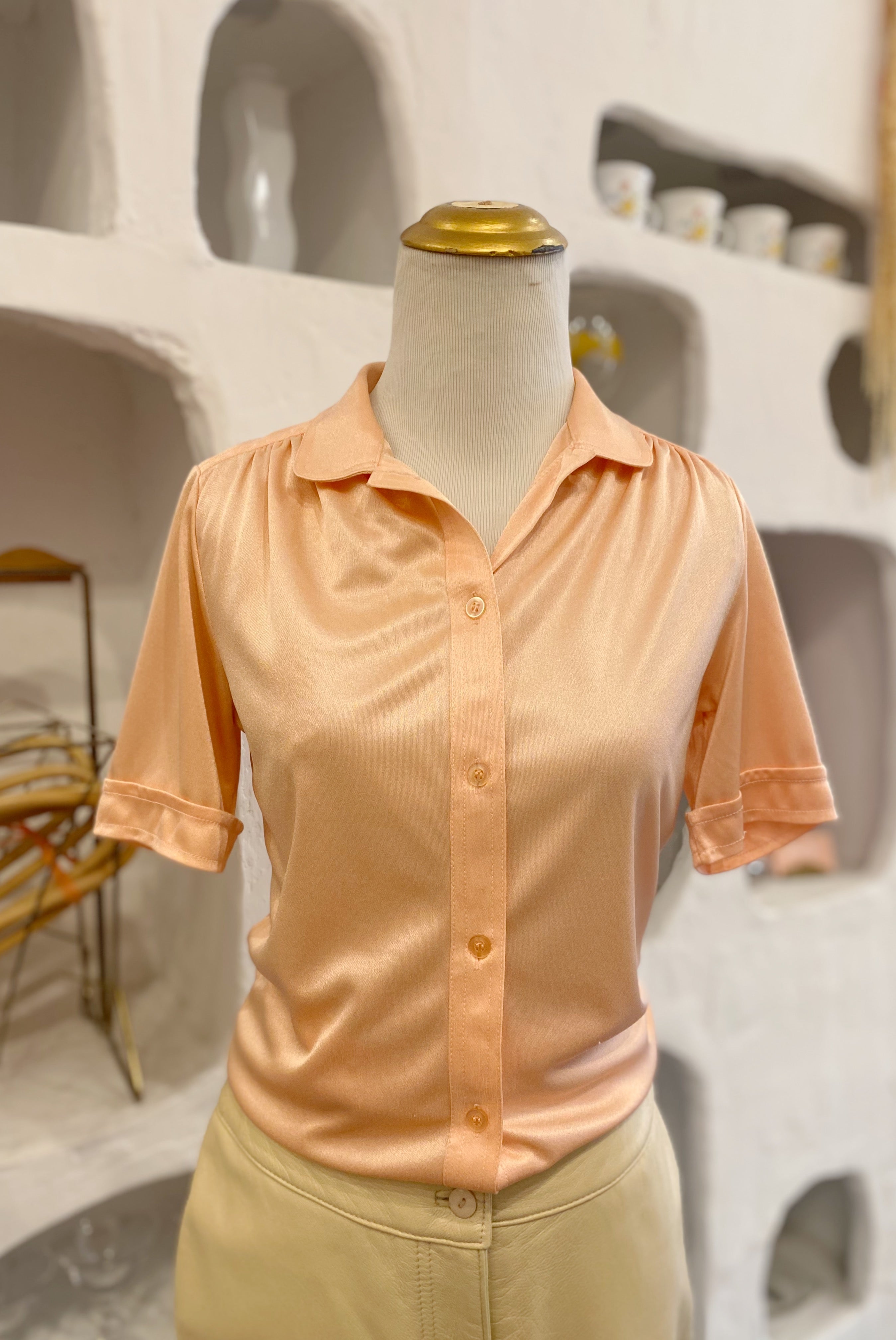 Peach Button Up