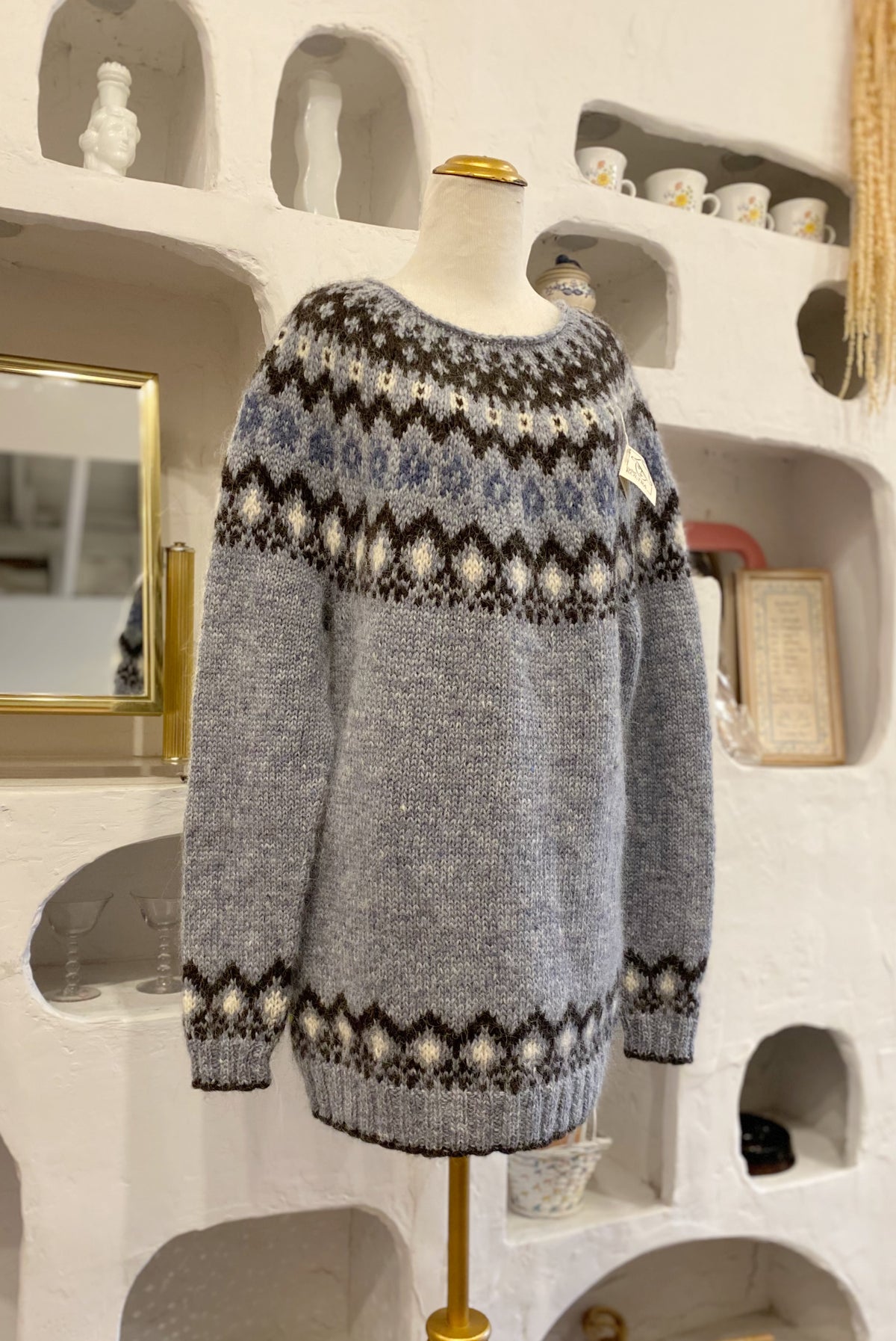 Blue Nordic Wool Pullover Sweater
