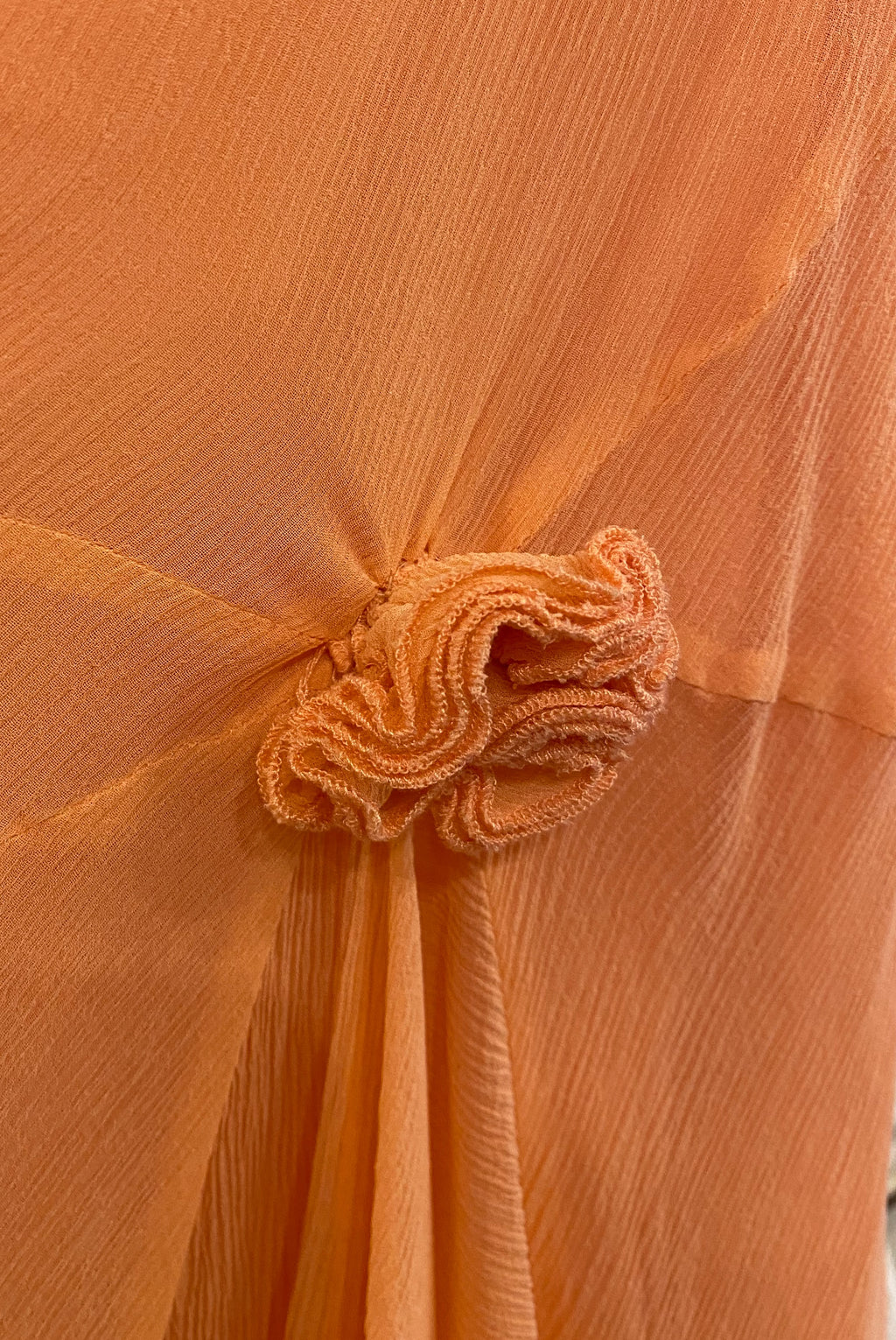 2000s Peach Silk Chiffon Skirt