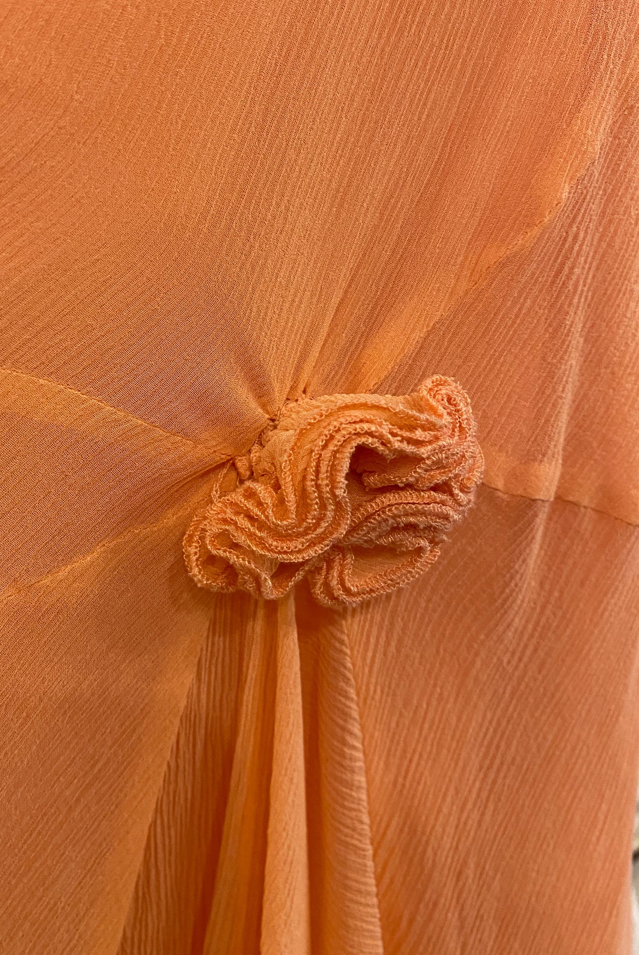 2000s Peach Silk Chiffon Skirt