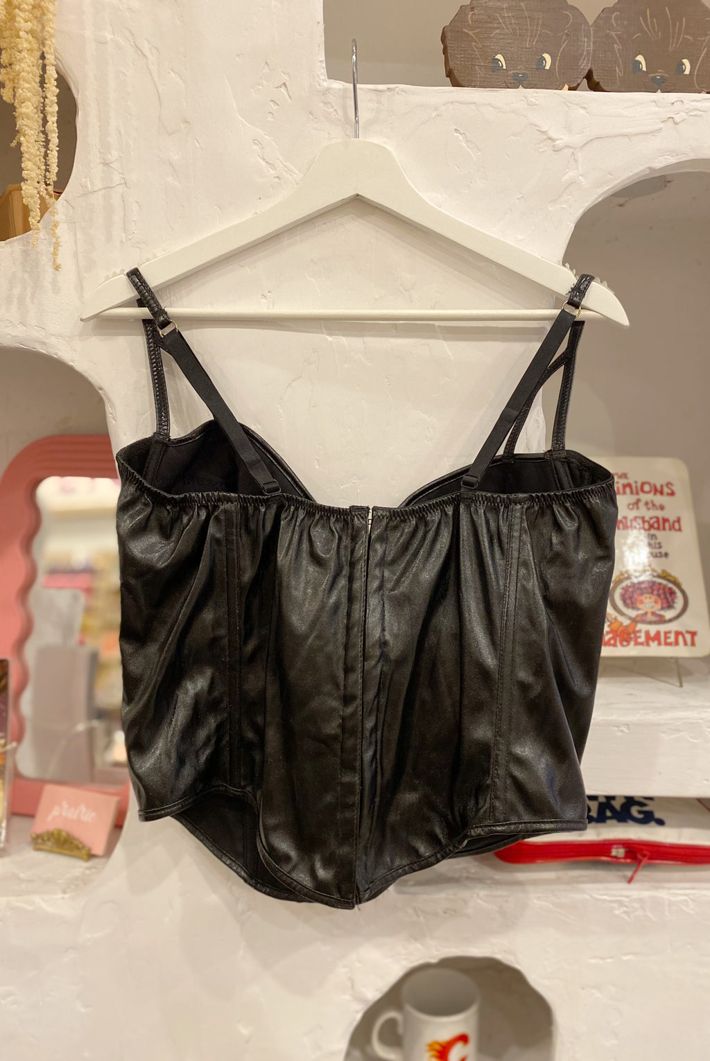 Y2K Faux Leather & Leopard Bustier