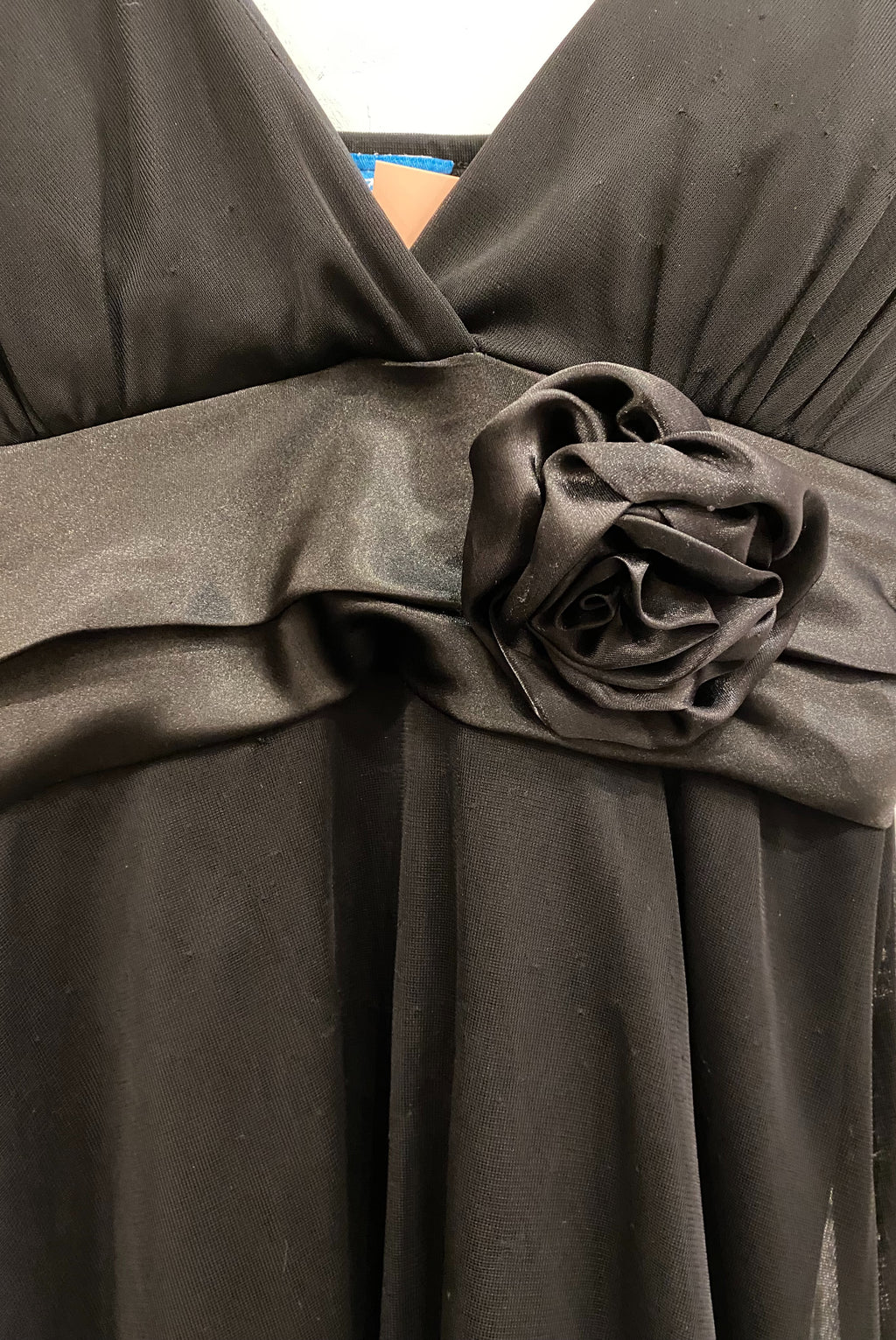 Black Satin & Mesh Cocktail Dress