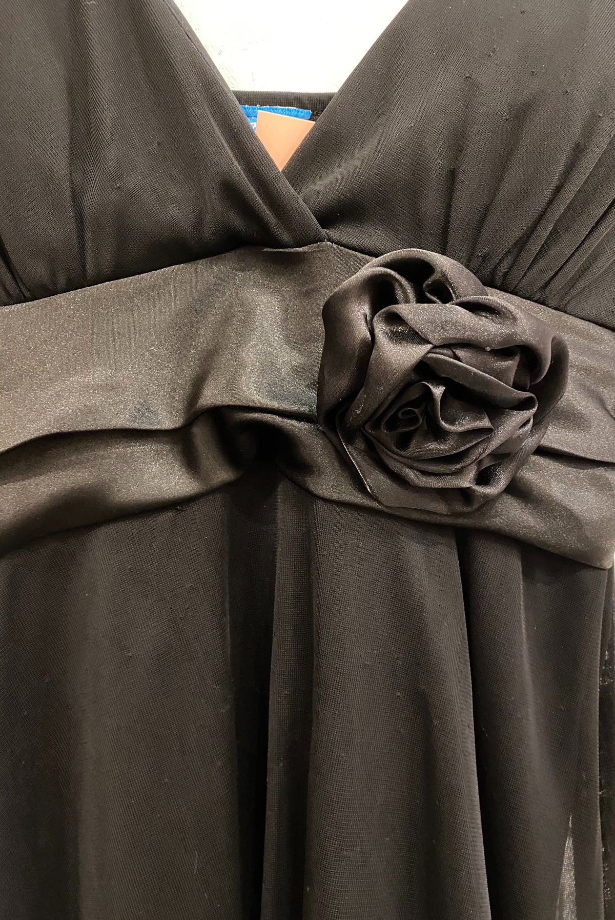 Black Satin & Mesh Cocktail Dress