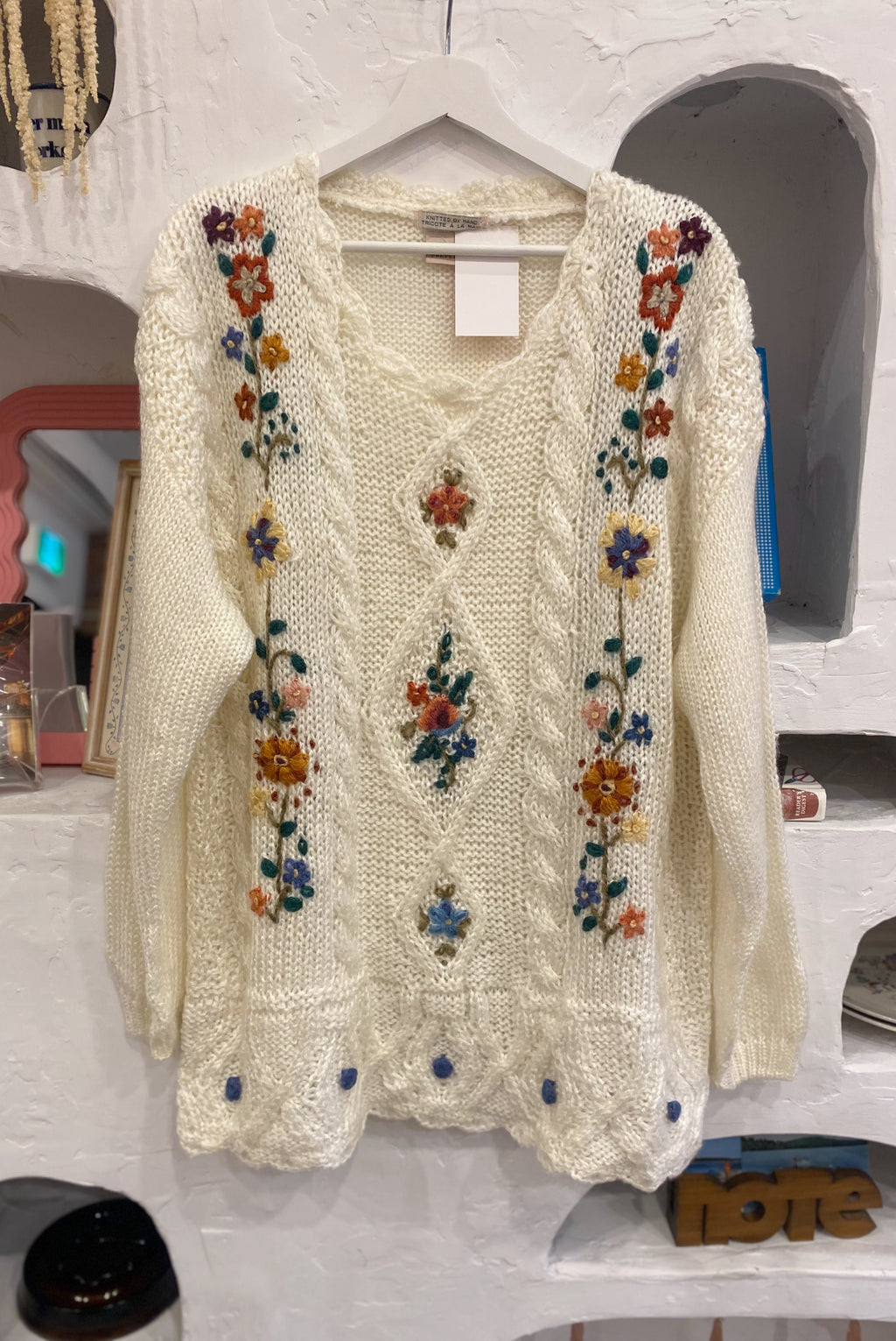 Grandma Core Floral Knit Sweater