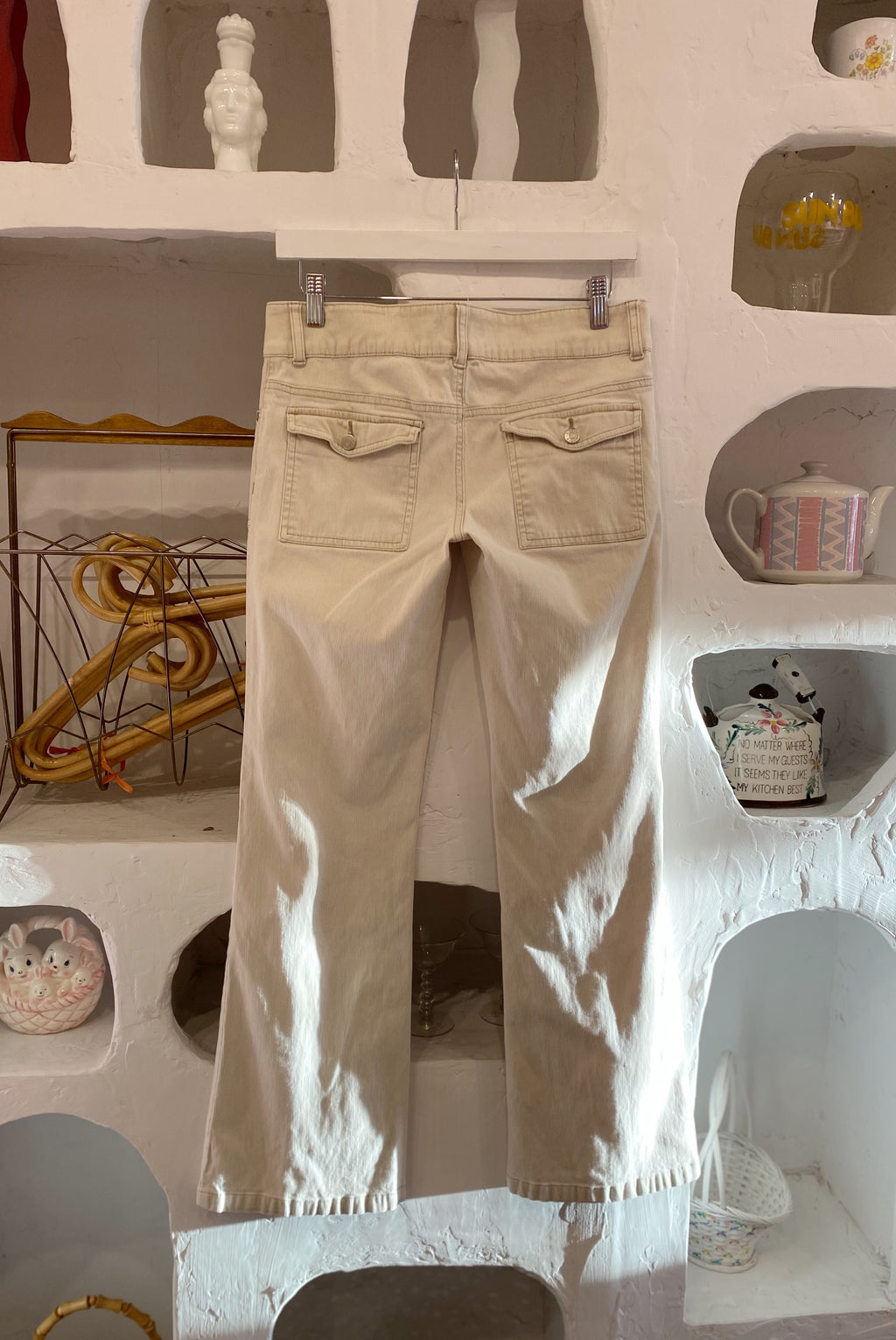 Y2K Ribbed Low Rise Bootcut Pants