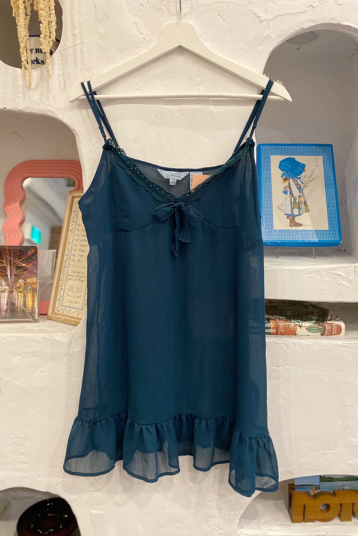 Dark Teal Chiffon Babydoll Dress