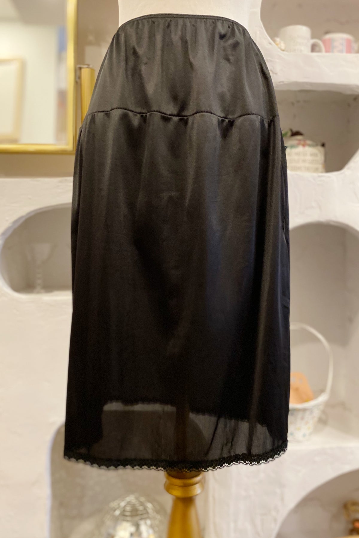 Black Slip Skirt with High Slit
