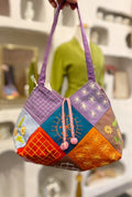 Embroidered Geometric Shoulder Bag